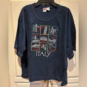 Navy Blue Italy Graphic T-Shirt Size XL Dipa